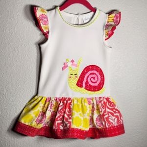 EMILY ROSE SPRING colorful snail  dress sz 3T.  Like New